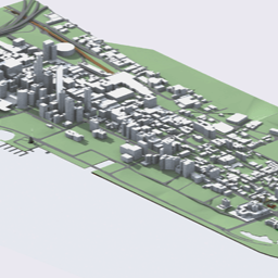 Impact of existing and new buildings-solar potential -traffic gravity.