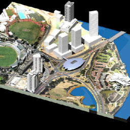 Virtual 3D landscape-gateway-visualisation-city-in-park-Green City.