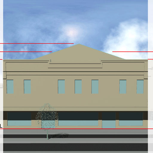 Height measured to centre of pediment