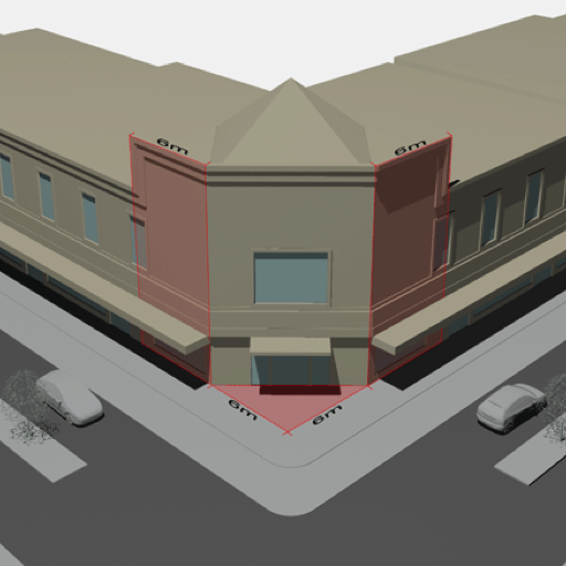 Increase height on corner, landmark, wayfinding